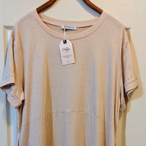 NWT Berryou Women's Short Sleeve Pocket Loose Ruffle Swing Shirt Dress XL